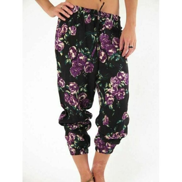 Volcom Women's Purple defiant One Floral Pants M - Picture 4 of 12
